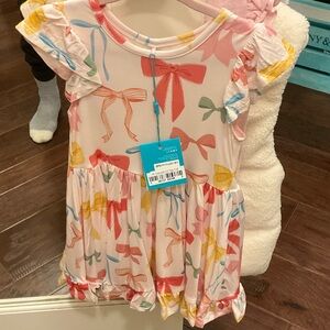 Posh Peanut Shawna Bow Print Twirl Dress